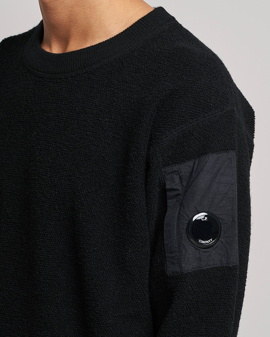 Homme | Pulls Et Tricots | C.P. Company | Structured Lambswool Lens Roundneck Black