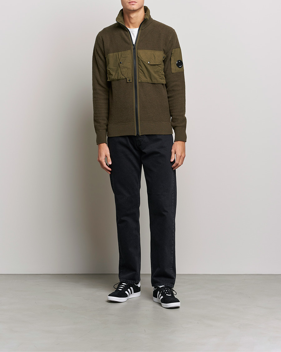 Homme | Pulls Et Tricots | C.P. Company | Lambswool Pocket Full Zip Sweat Green