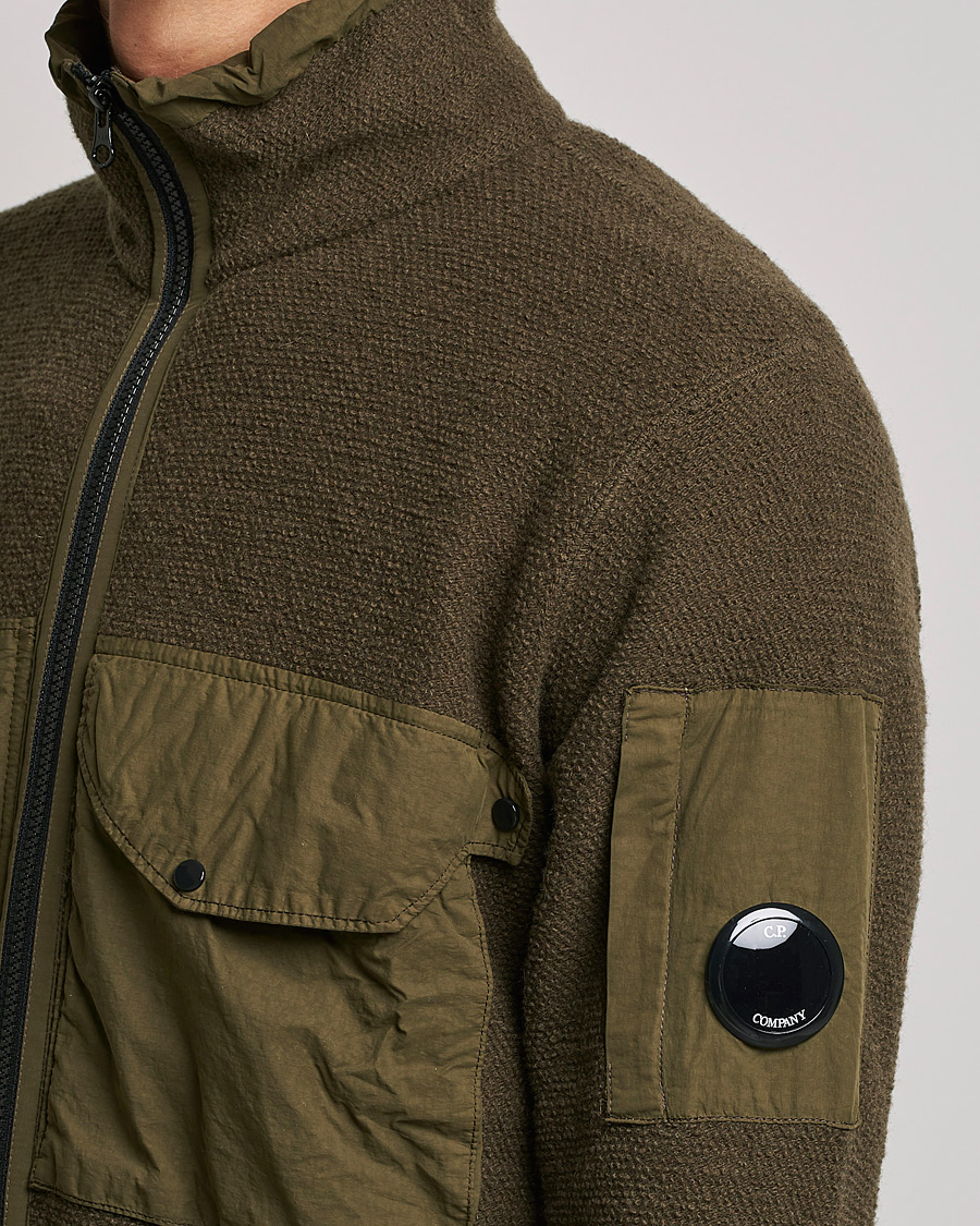 Homme | Pulls Et Tricots | C.P. Company | Lambswool Pocket Full Zip Sweat Green