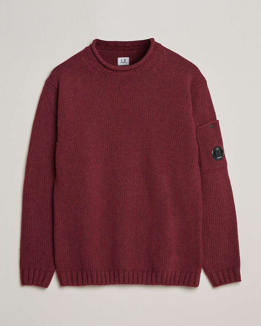 Homme | Pulls Et Tricots | C.P. Company | Lambswool Lens Roundneck Bordeaux