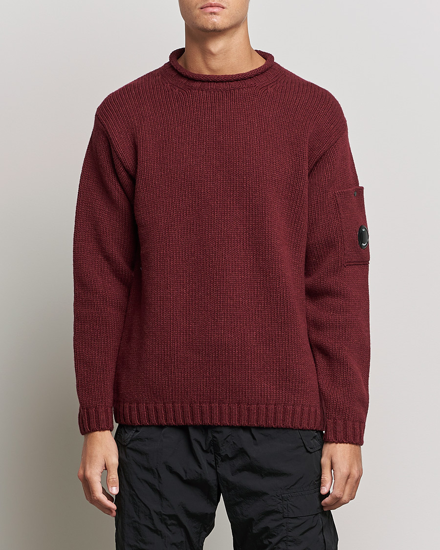 Homme | Pulls Et Tricots | C.P. Company | Lambswool Lens Roundneck Bordeaux
