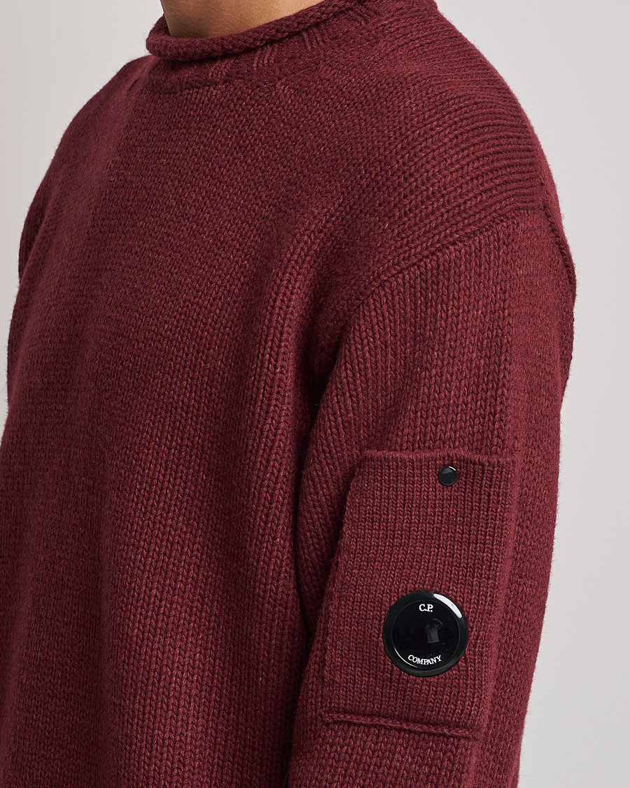 Homme | Pulls Et Tricots | C.P. Company | Lambswool Lens Roundneck Bordeaux