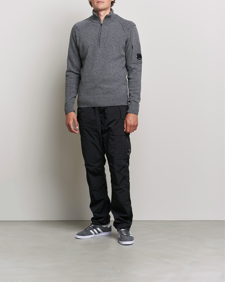 Homme | Pulls Et Tricots | C.P. Company | Lambswool Lens Half Zip Grey Marl