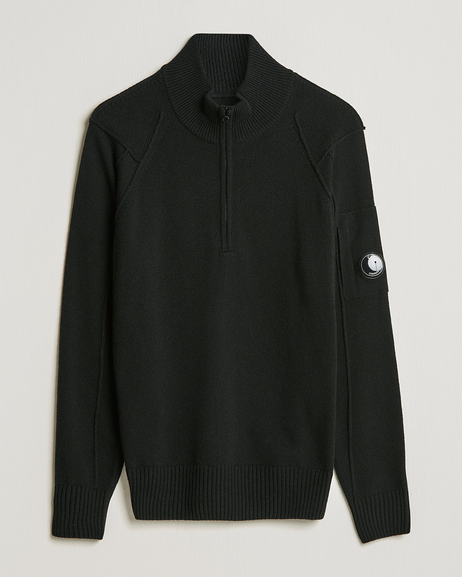 Homme | Pulls Et Tricots | C.P. Company | Lambswool Lens Half Zip Black