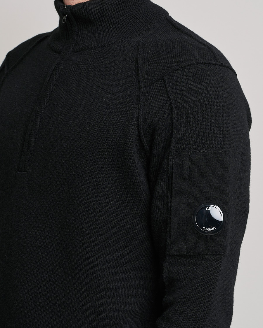 Homme | Pulls Et Tricots | C.P. Company | Lambswool Lens Half Zip Black