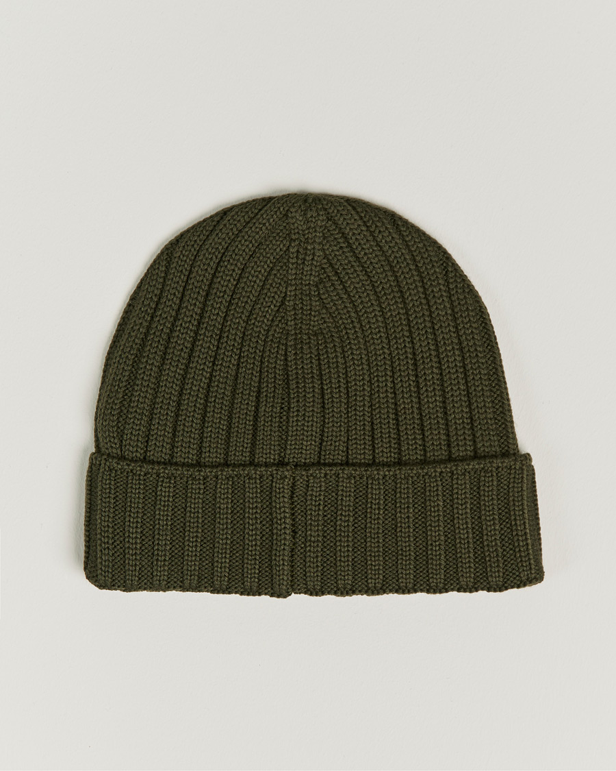 Homme | C.P. Company Knitted Merino Logo Beanie Dark Green | C.P. Company | Knitted Merino Logo Beanie Dark Green