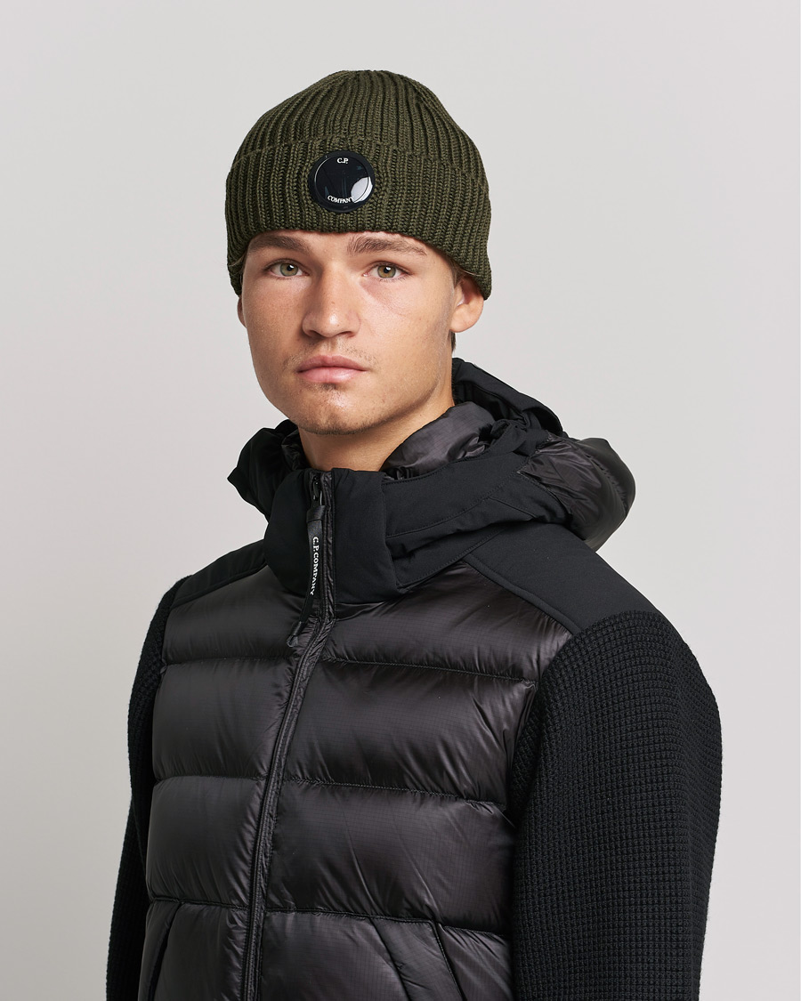 Homme | C.P. Company Knitted Merino Lens Beanie Dark Green | C.P. Company | Knitted Merino Lens Beanie Dark Green