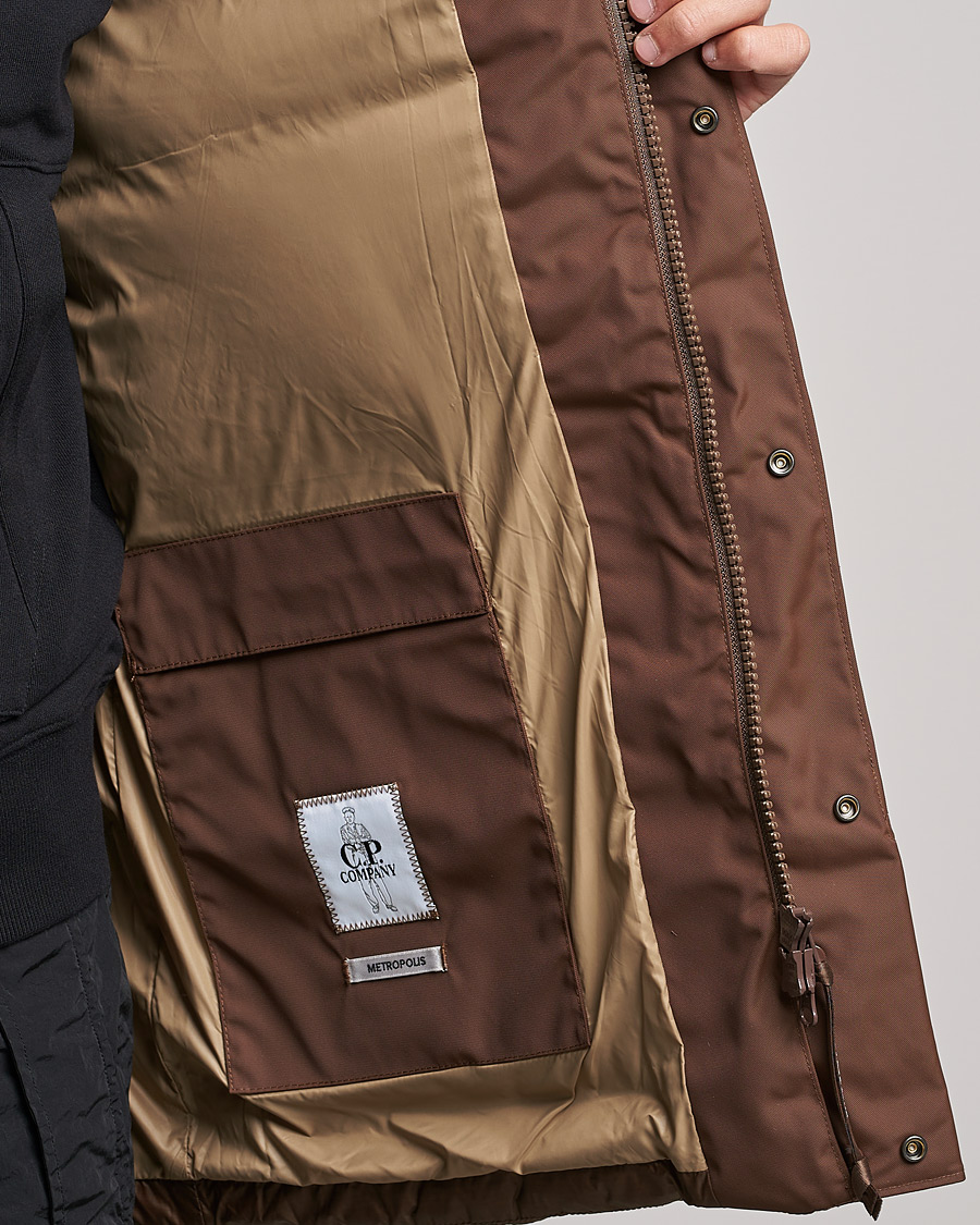 Homme | Manteaux Et Vestes | C.P. Company | Metropolis Dynatec Mixed Padded Parka Brown