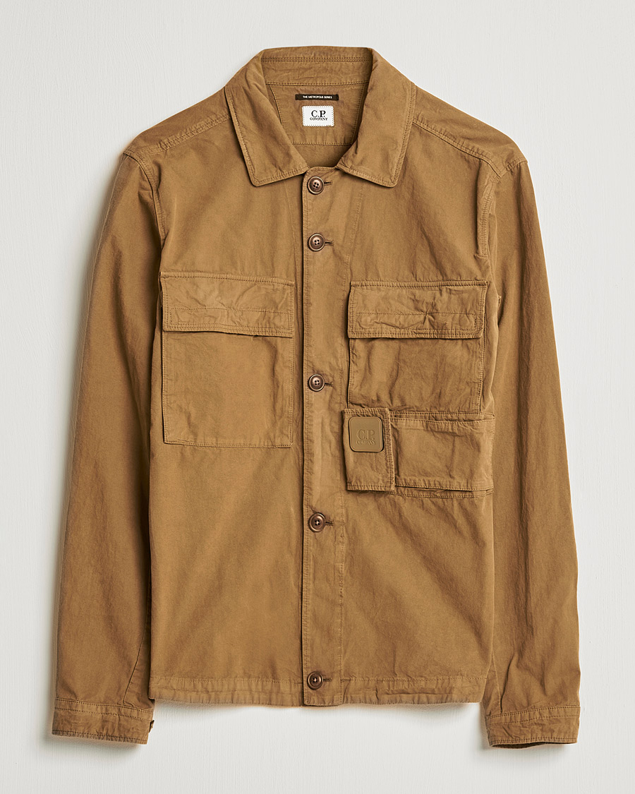 Homme | Chemises | C.P. Company | Metropolis Micro Reps Diamond Peach Overshirt Khaki
