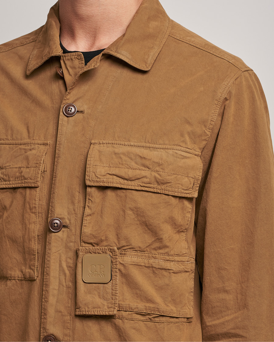 Homme | Chemises | C.P. Company | Metropolis Micro Reps Diamond Peach Overshirt Khaki