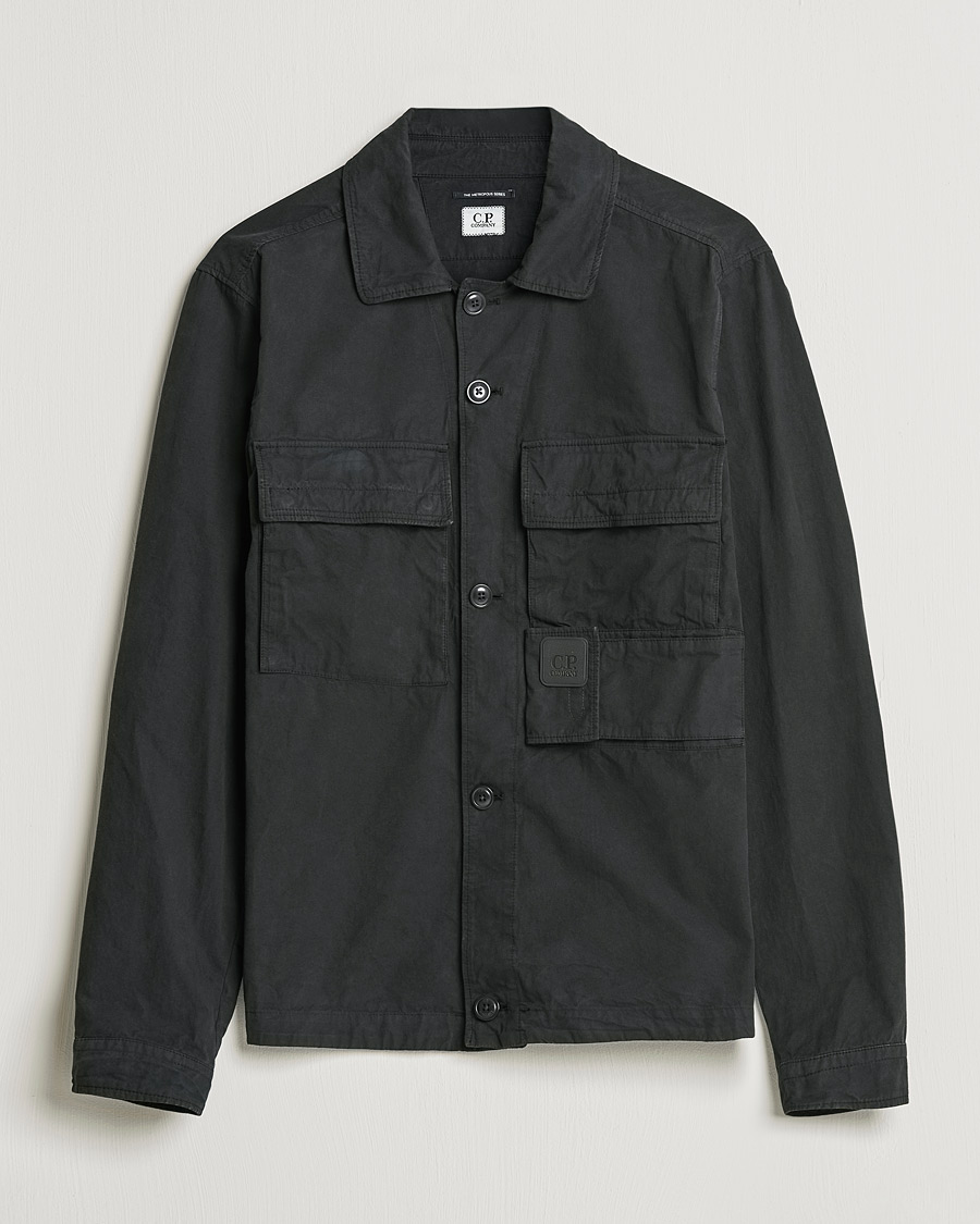 Homme | Chemises | C.P. Company | Metropolis Micro Reps Diamond Peach Overshirt Black