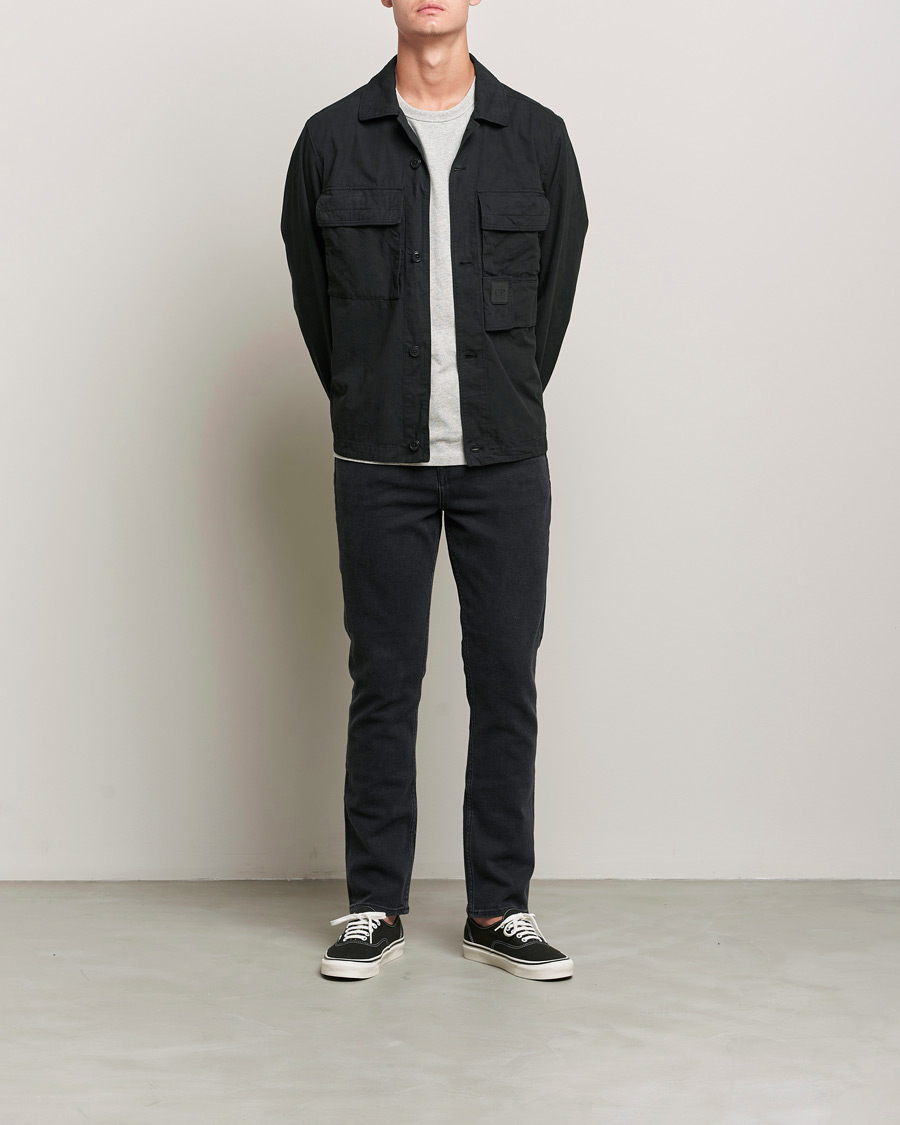 Homme | Chemises | C.P. Company | Metropolis Micro Reps Diamond Peach Overshirt Black