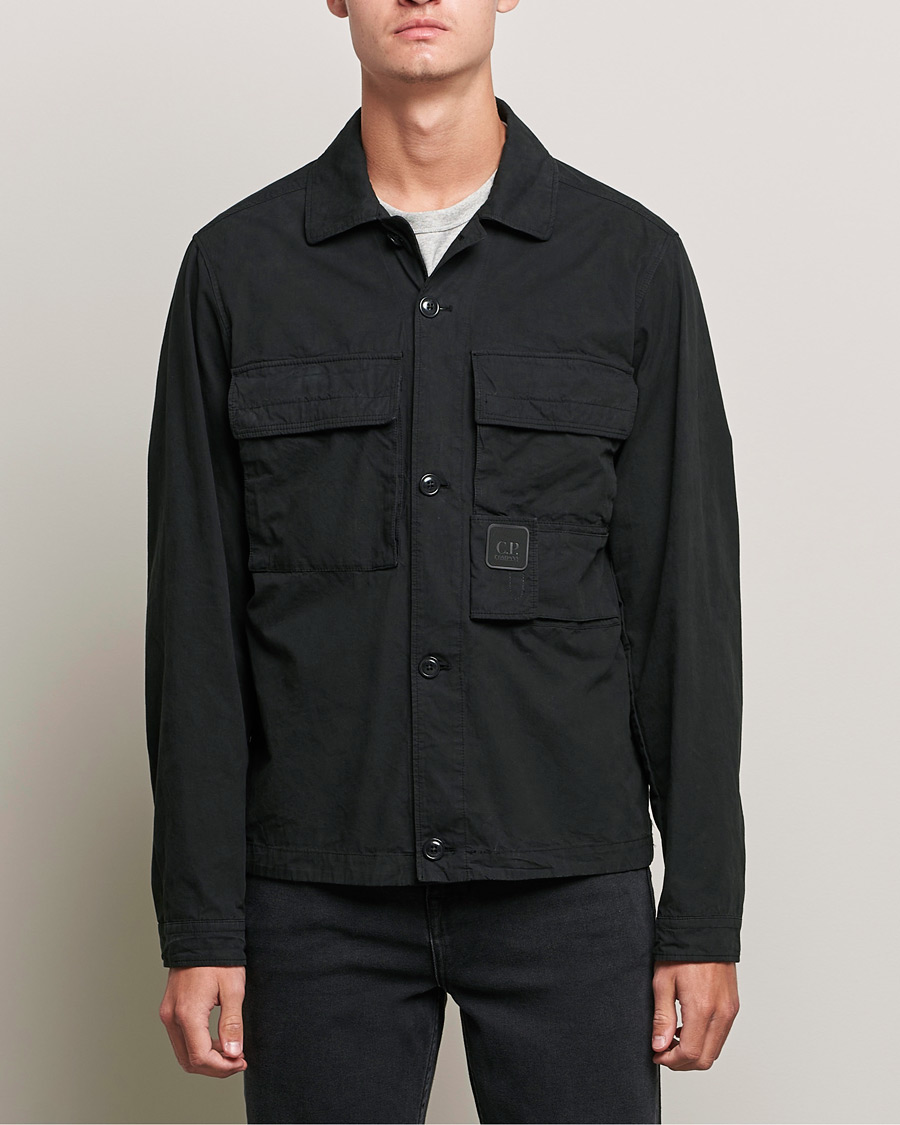 Homme | Chemises | C.P. Company | Metropolis Micro Reps Diamond Peach Overshirt Black
