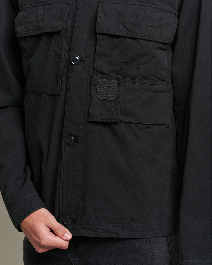 Homme | Chemises | C.P. Company | Metropolis Micro Reps Diamond Peach Overshirt Black