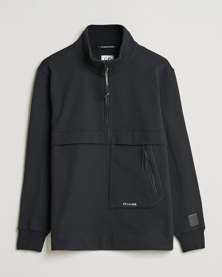 Homme | Pulls Et Tricots | C.P. Company | Metropolis Diagonal Raised Fleece Half Zip Black