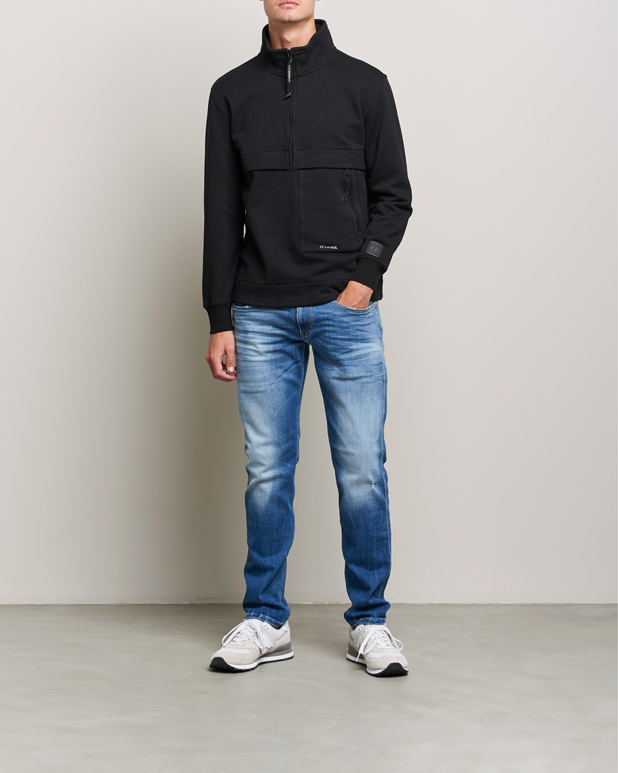 Homme | Pulls Et Tricots | C.P. Company | Metropolis Diagonal Raised Fleece Half Zip Black