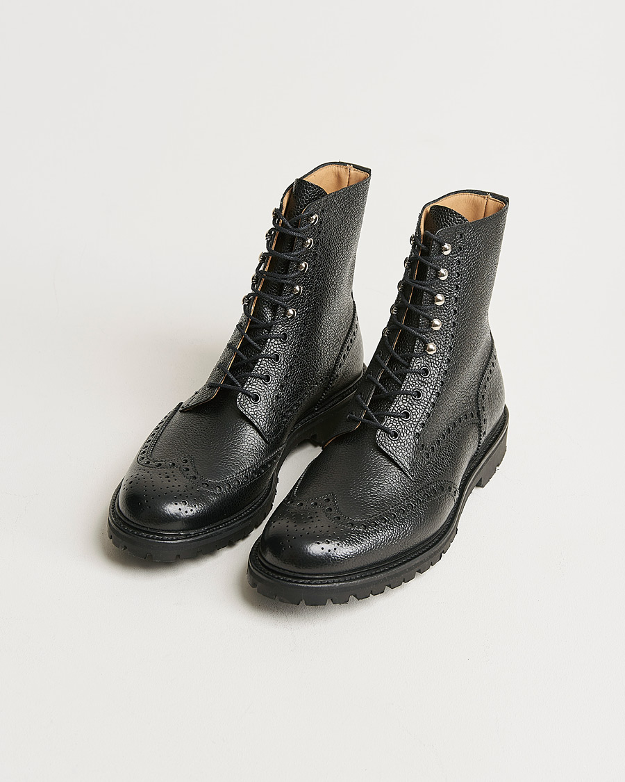 Homme | Chaussures Faites Main | Crockett & Jones | Islay Scotch Grain Vibram Boot Black Calf