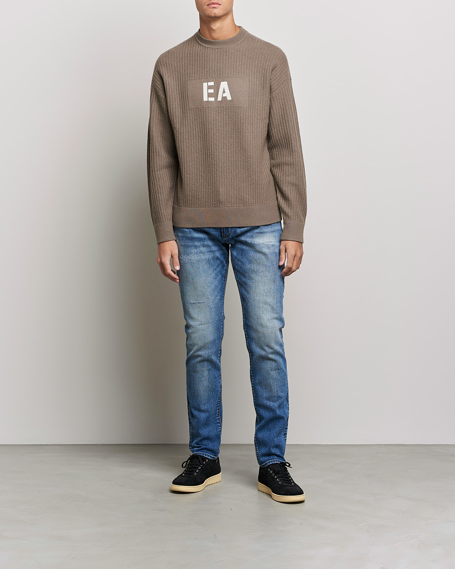 Homme | Pulls Et Tricots | Emporio Armani | Wool Logo Sweater Camel