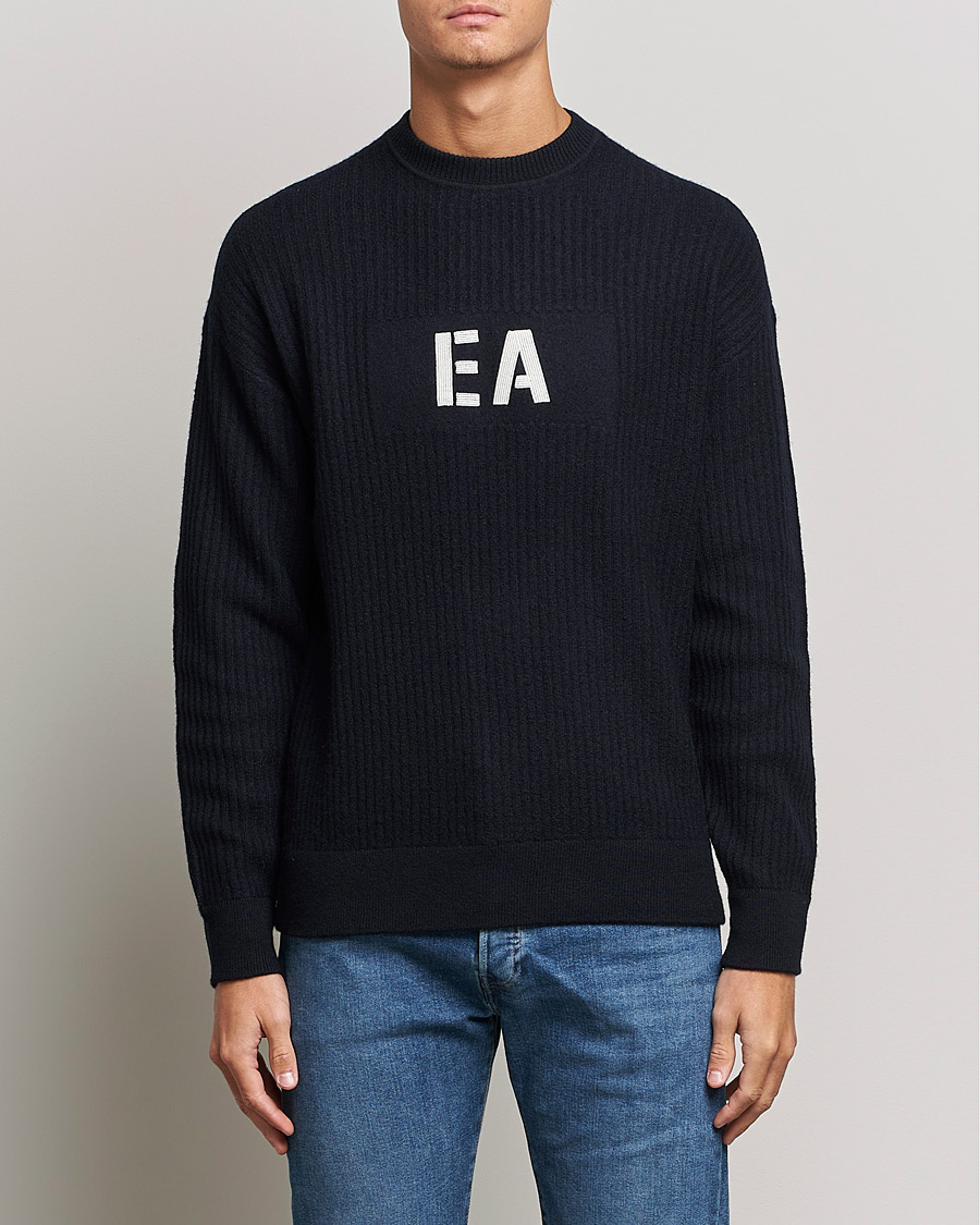 Homme | Pulls Et Tricots | Emporio Armani | Wool Logo Sweater Navy