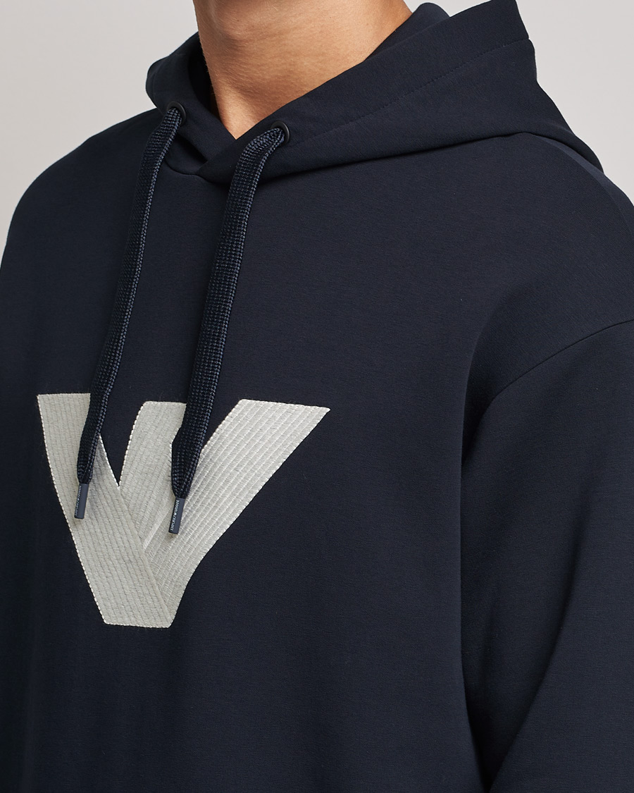 Homme | Pulls Et Tricots | Emporio Armani | Cotton Eagle Hoodie Navy
