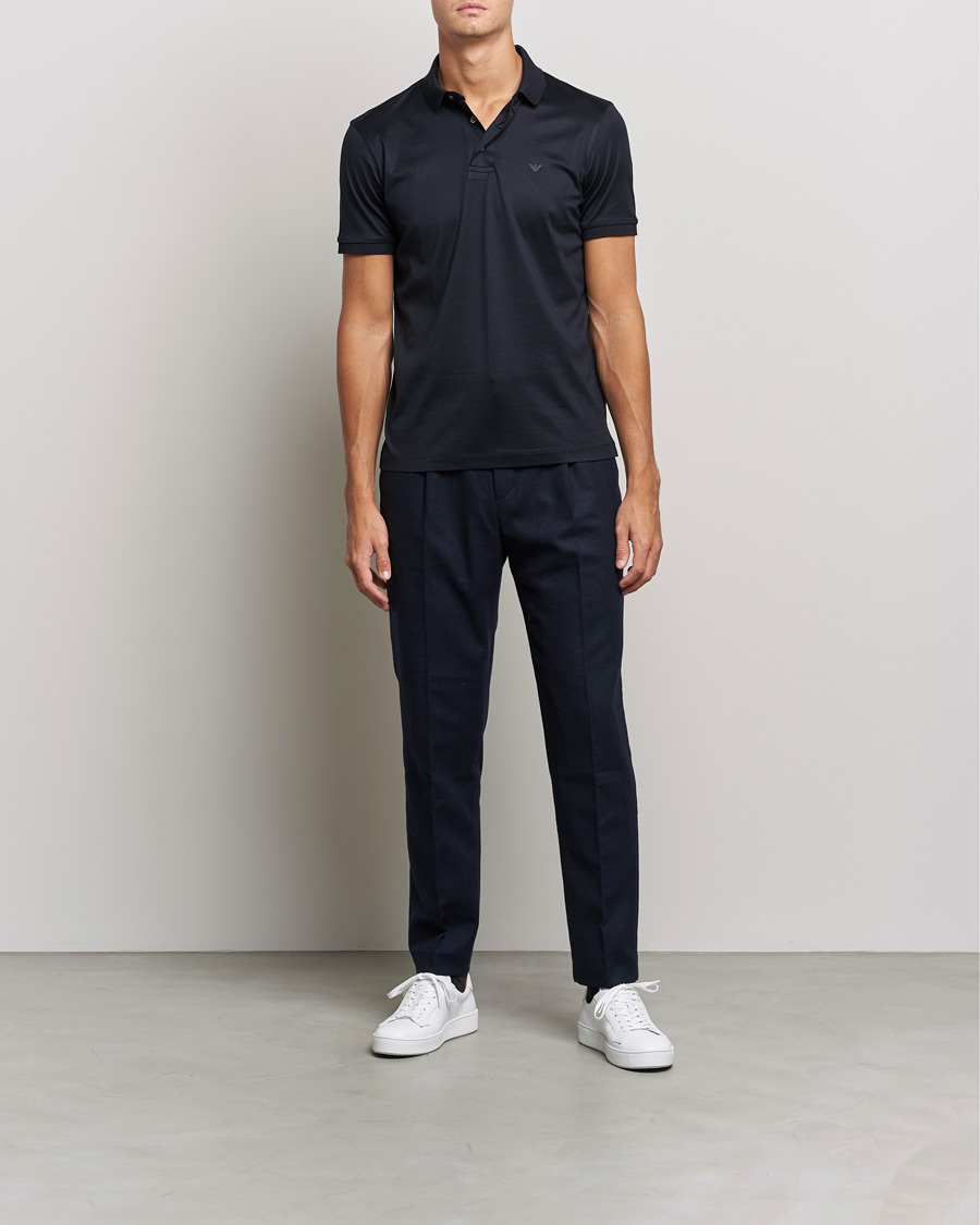 Homme | Polos | Emporio Armani | Cotton Stretch  Pique Navy