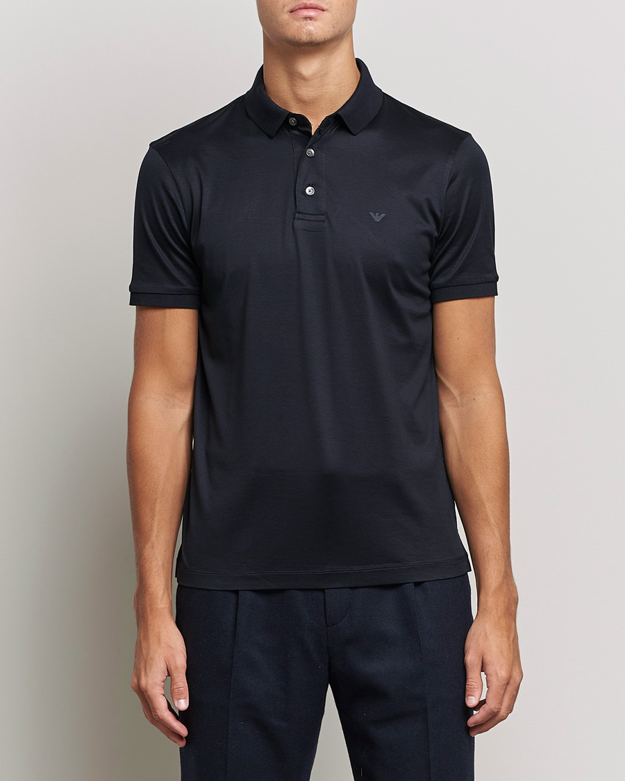 Homme | Polos | Emporio Armani | Cotton Stretch  Pique Navy