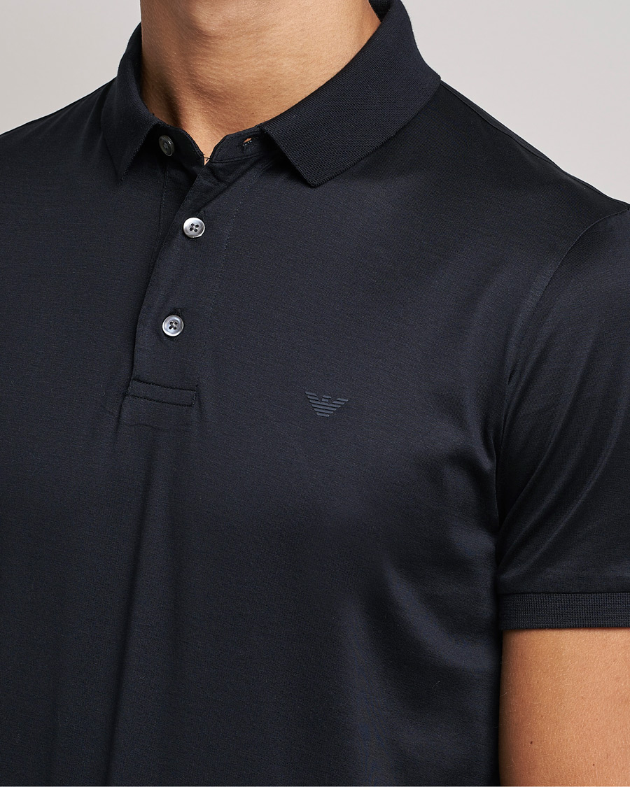 Homme | Polos | Emporio Armani | Cotton Stretch  Pique Navy