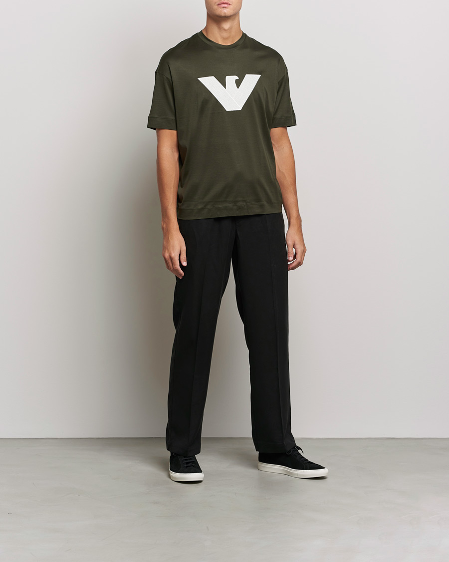 Homme | T-shirts | Emporio Armani | Logo Cotton Tee Green