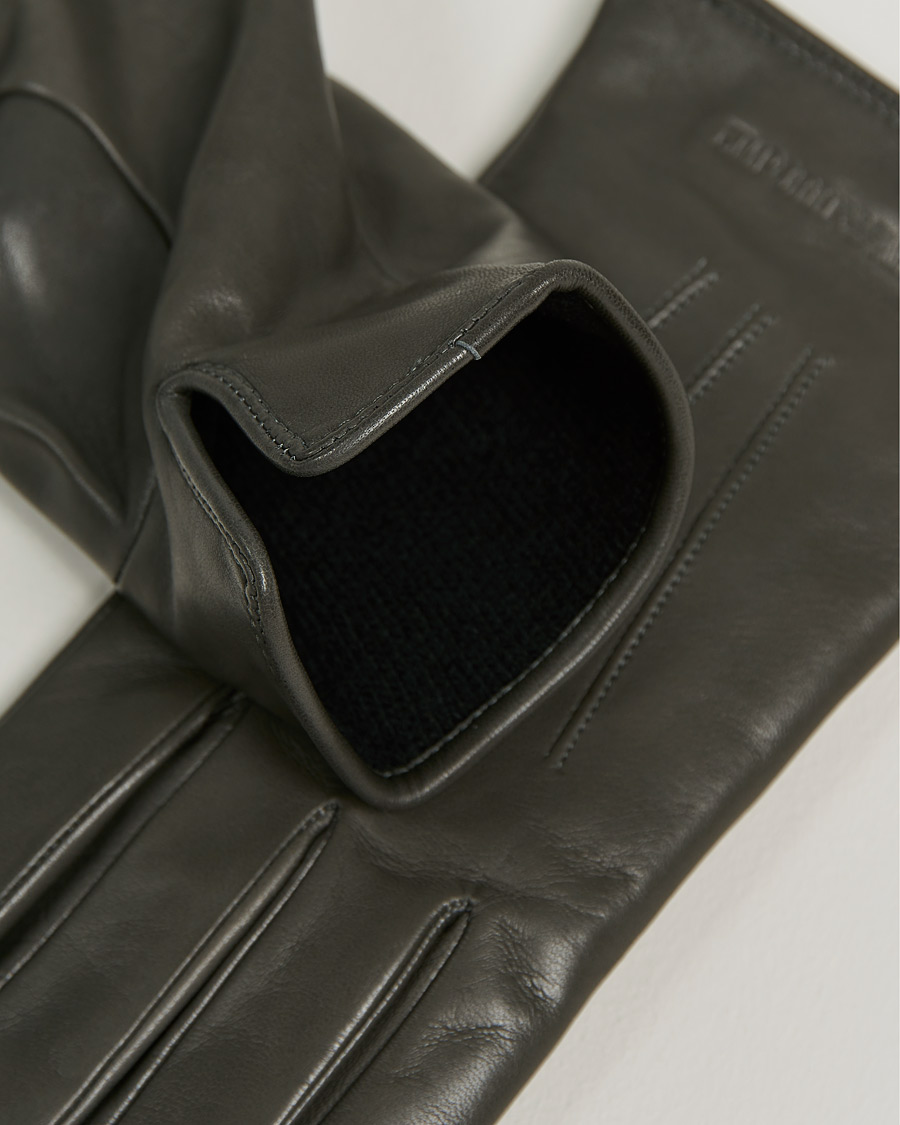 Homme | Emporio Armani Leather Gloves Grey | Emporio Armani | Leather Gloves Grey