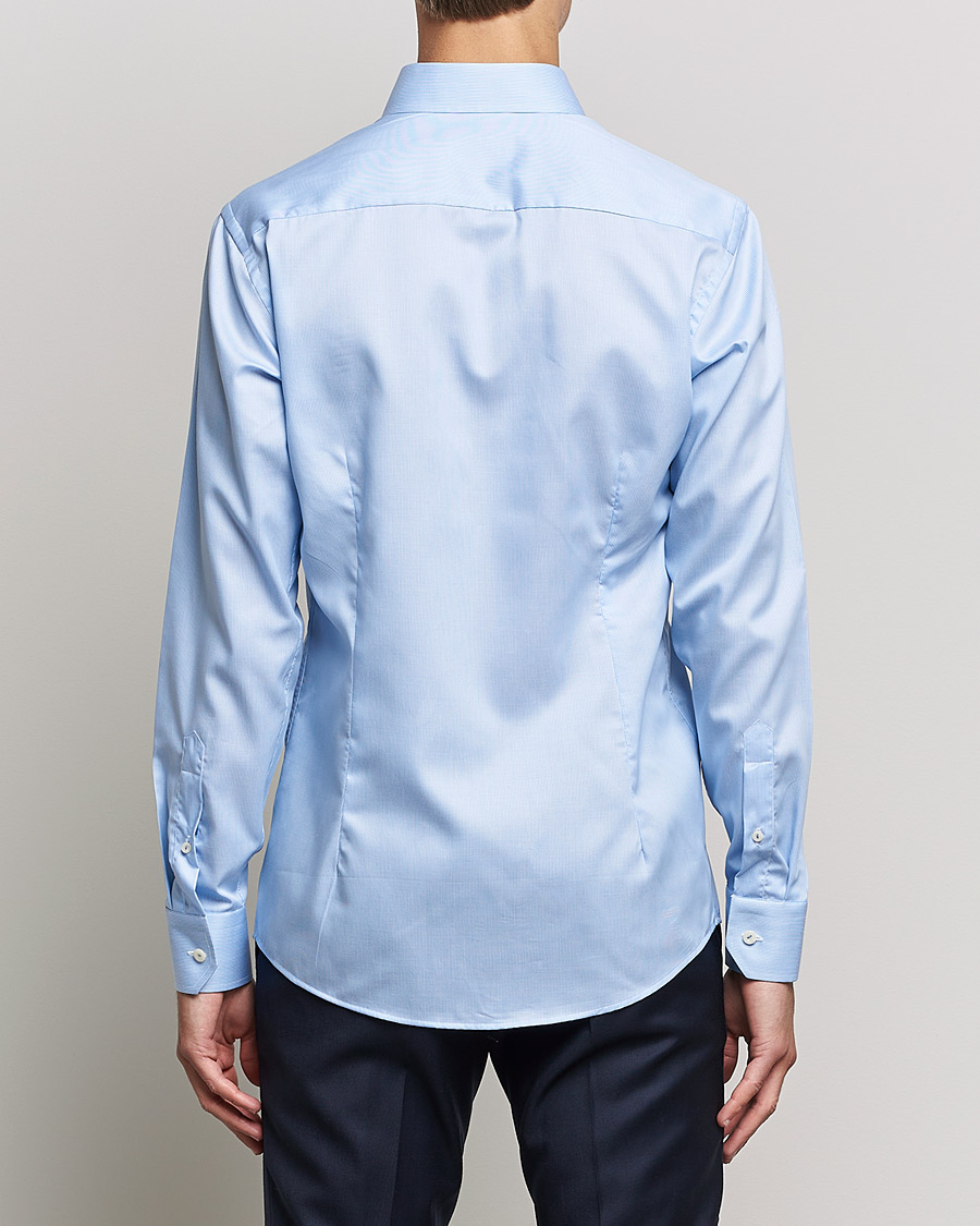 Homme | Chemises | Eton | Striped Fine Twill Slim Shirt Mid Blue
