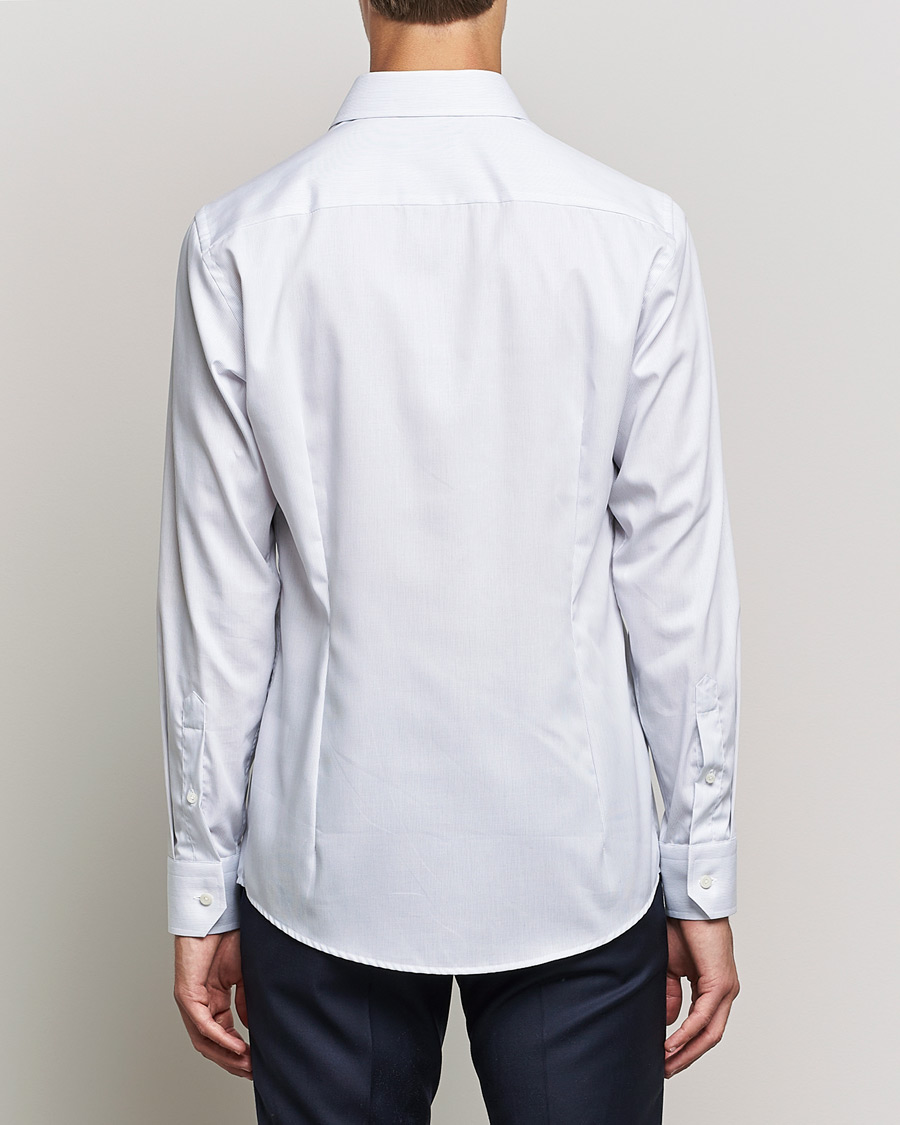 Homme | Chemises | Eton | Hairline Striped Slim Twill Shirt Navy Blue