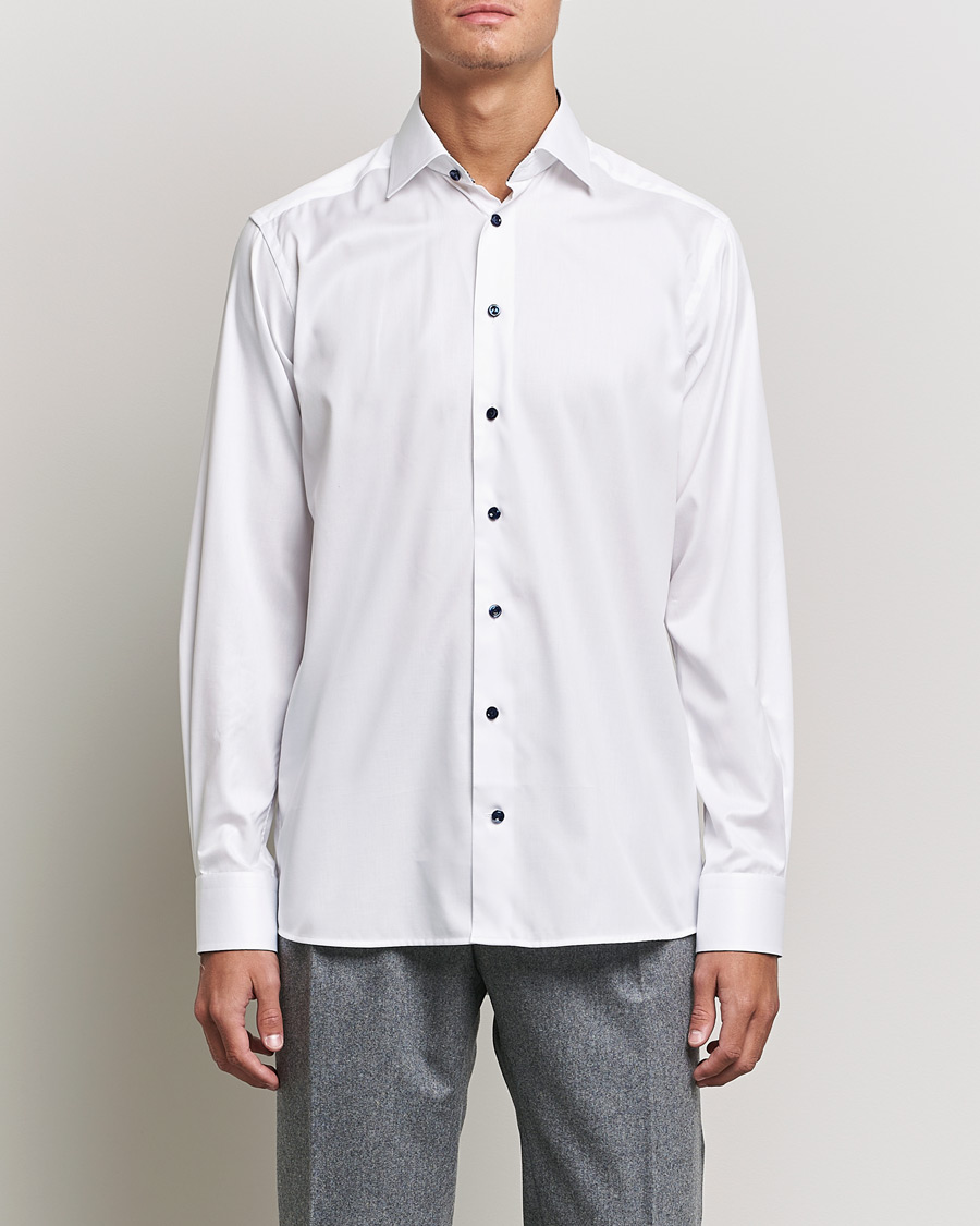 Homme | Chemises | Eton | Organic Cotton Signature Twill Contemporary Shirt White
