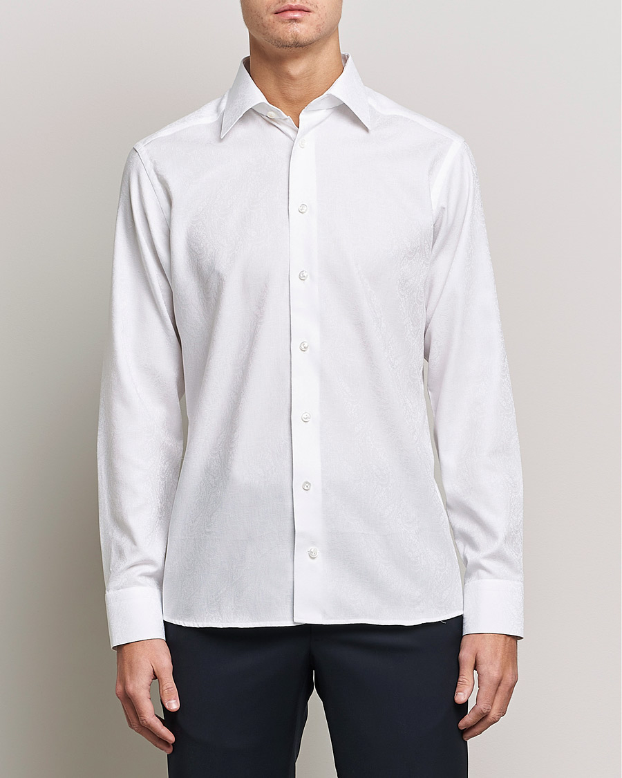 Homme | Chemises | Eton | Jaquard Paisley Shirt White