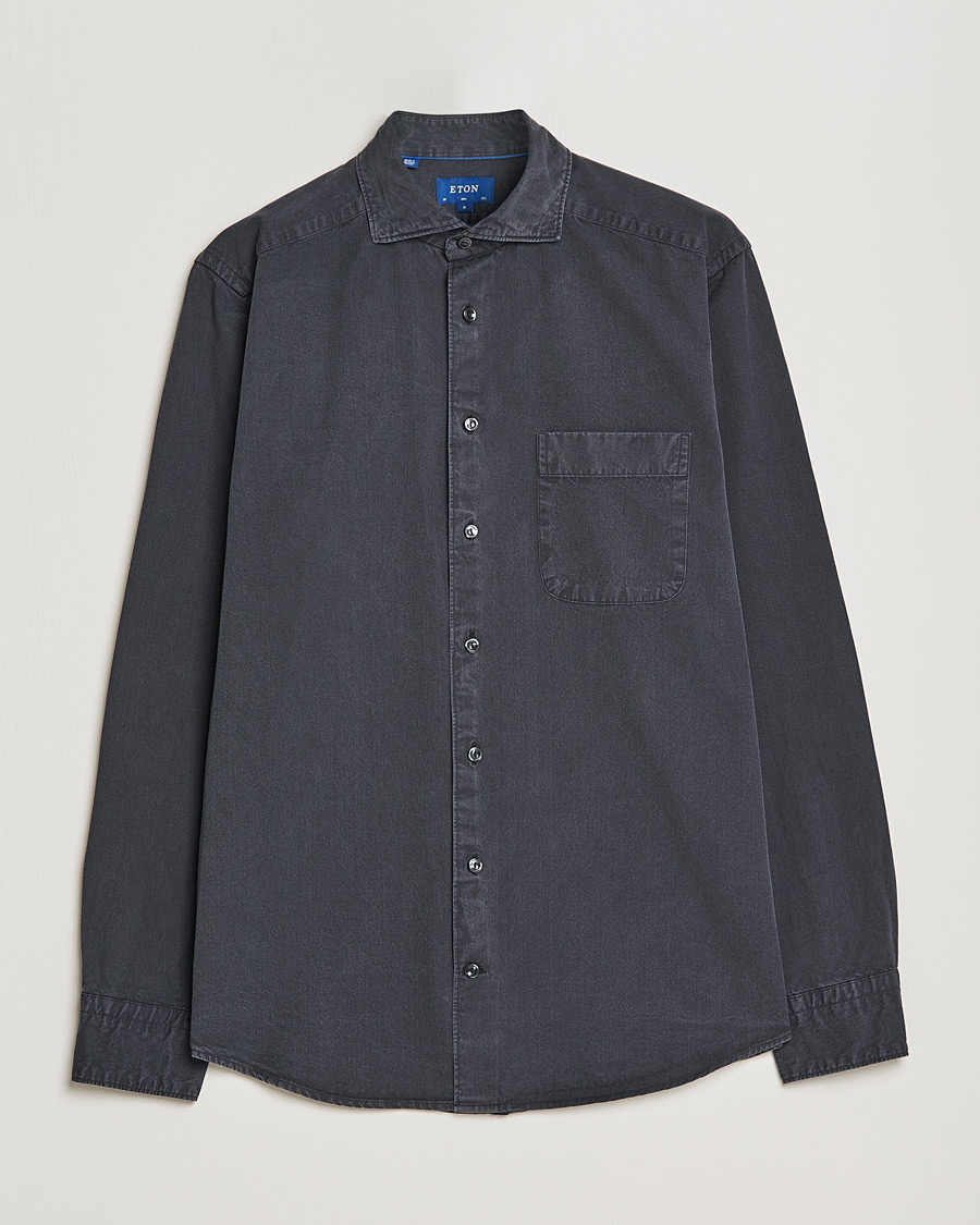 Homme | Chemises | Eton | Recycled Cotton Denim Shirt Black