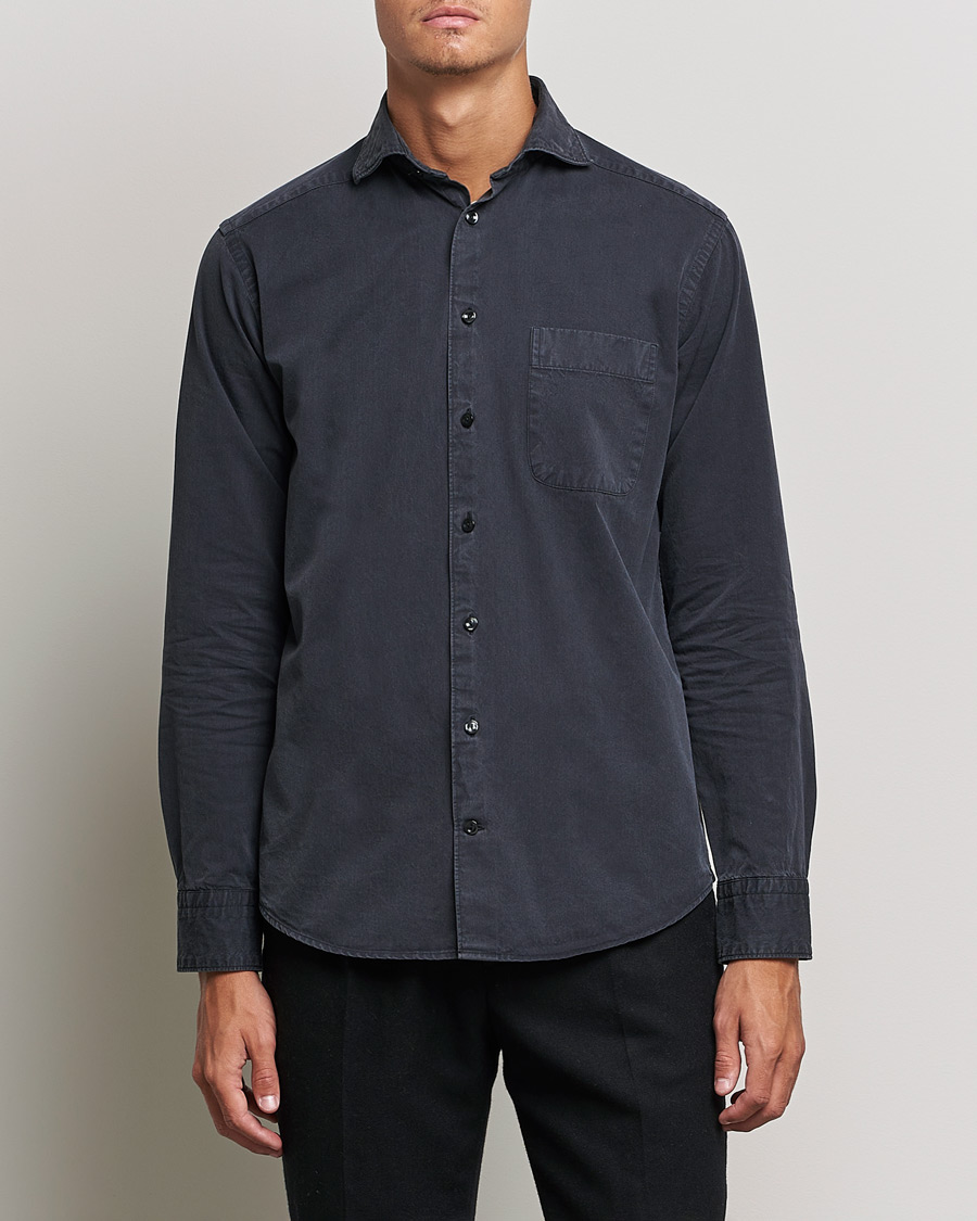Homme | Chemises | Eton | Recycled Cotton Denim Shirt Black