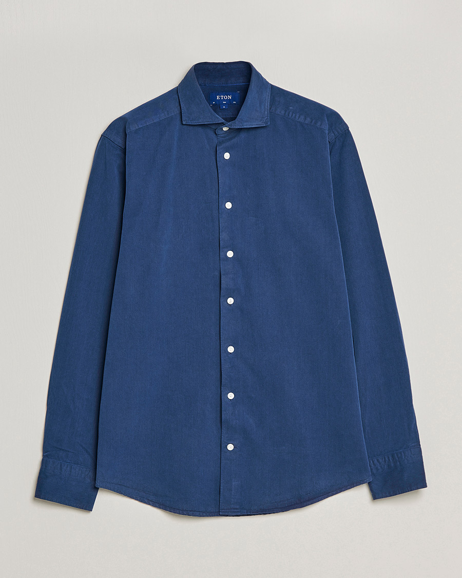 Homme | Chemises | Eton | Recycled Cotton Denim Shirt Blue