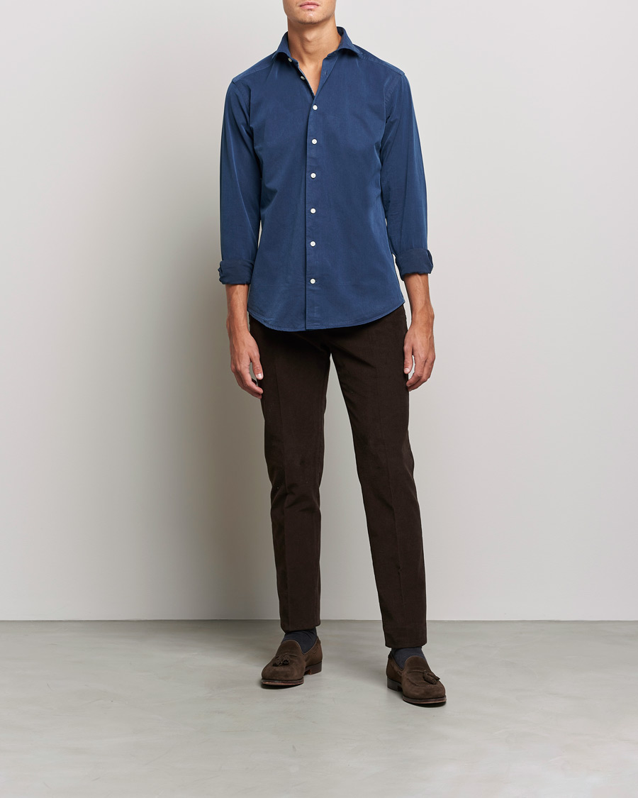 Homme | Chemises | Eton | Recycled Cotton Denim Shirt Blue