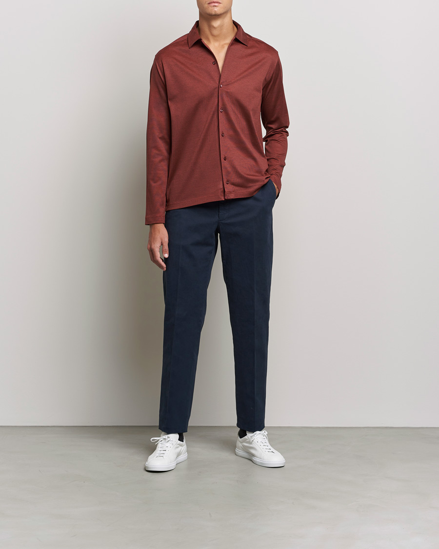 Homme | Pulls Et Tricots | Eton | Oxford Pique Shirt Mid Red