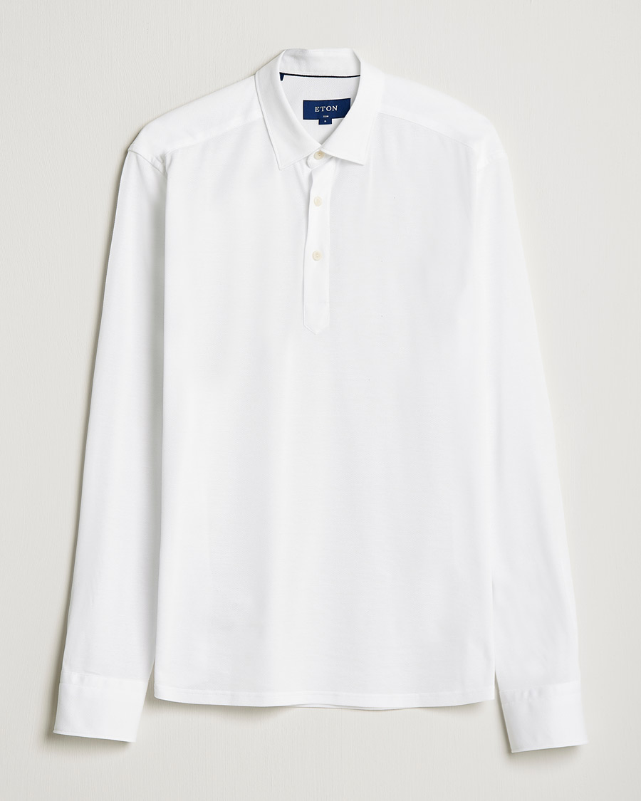 Homme | Pulls Et Tricots | Eton | Slim Fit Cotton Piqué Popover Shirt White