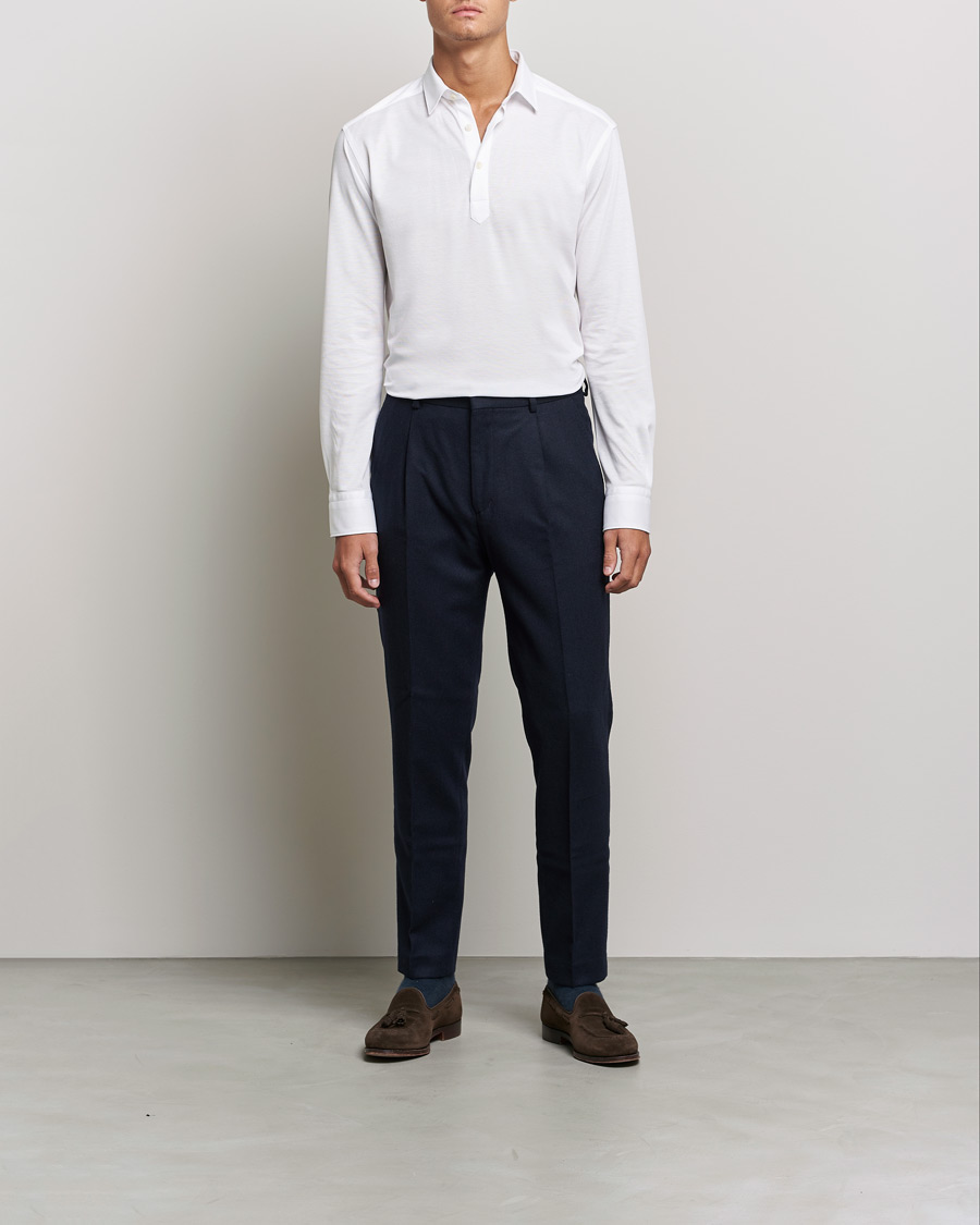 Homme | Pulls Et Tricots | Eton | Slim Fit Cotton Piqué Popover Shirt White