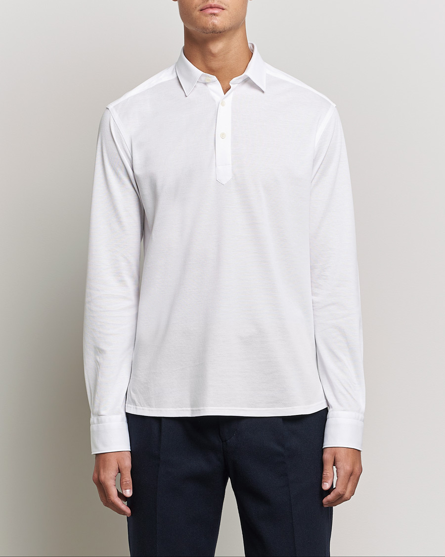 Homme | Pulls Et Tricots | Eton | Slim Fit Cotton Piqué Popover Shirt White