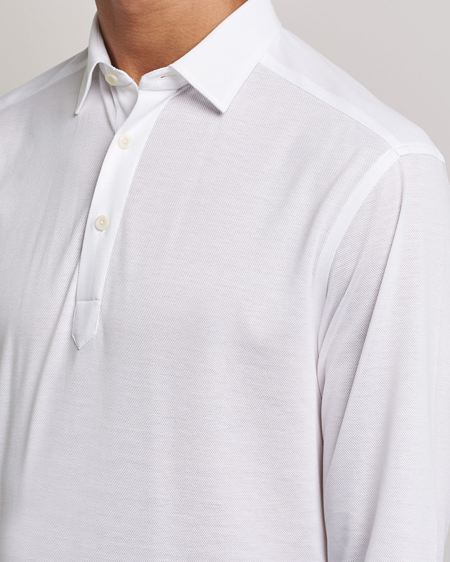 Homme | Pulls Et Tricots | Eton | Slim Fit Cotton Piqué Popover Shirt White