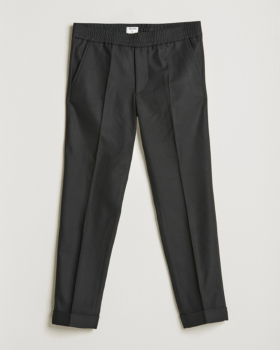 Homme | Pantalons | Filippa K | Terry Flannel Trousers Black
