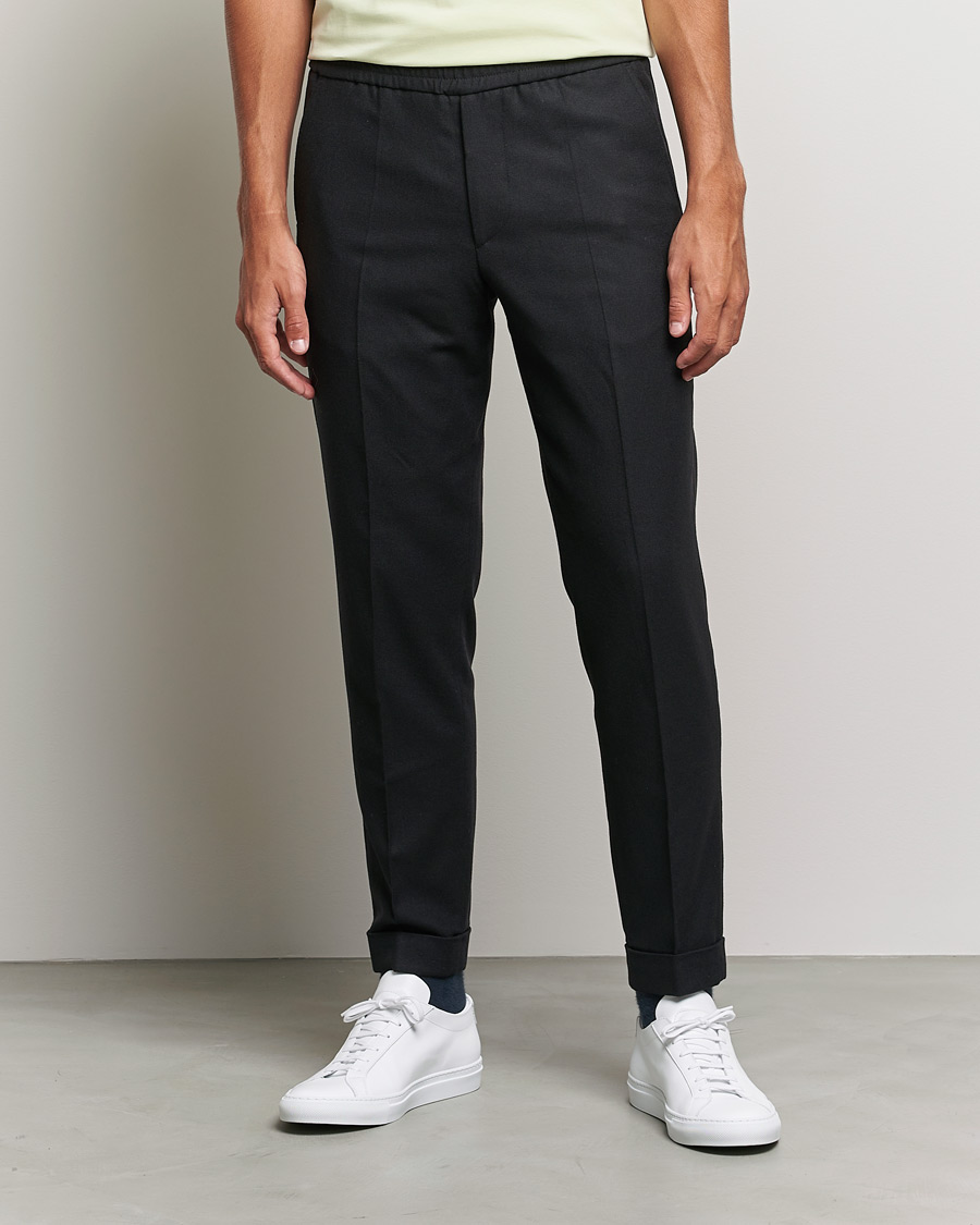 Homme | Pantalons | Filippa K | Terry Flannel Trousers Black