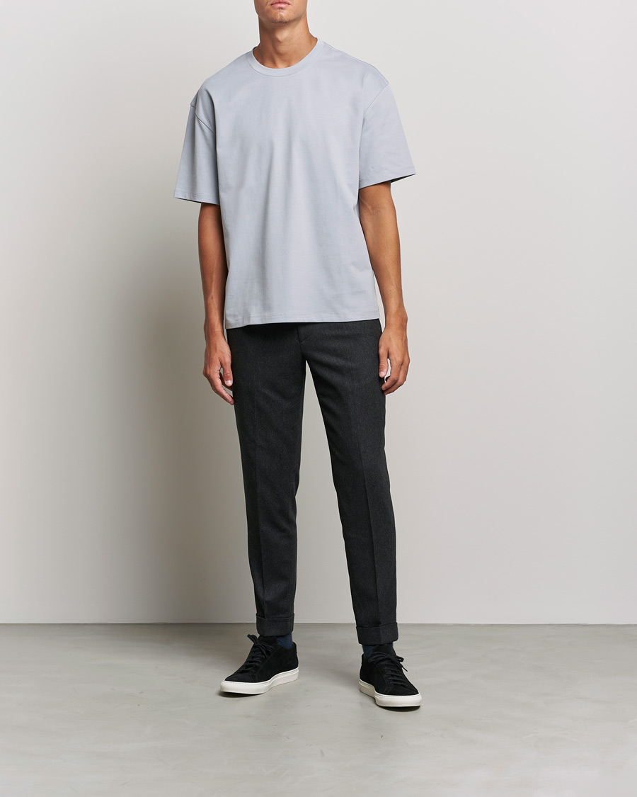 Homme | Pantalons | Filippa K | Terry Flannel Trousers Dark Grey Mel