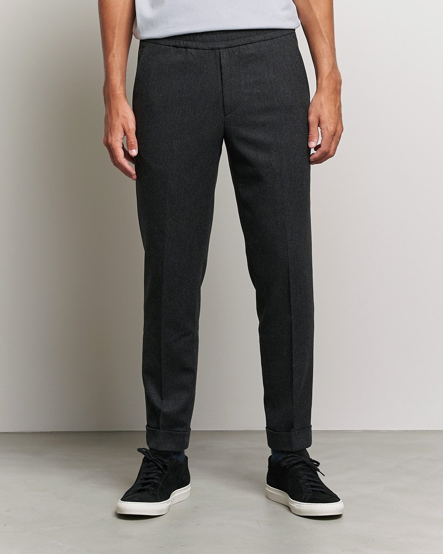 Homme | Pantalons | Filippa K | Terry Flannel Trousers Dark Grey Mel
