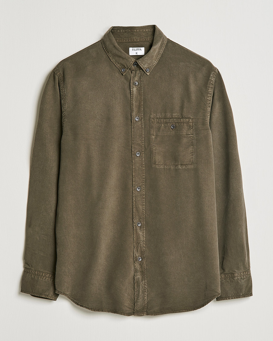 Homme | Chemises | Filippa K | Zachary Tencel Shirt Dark Forest Green
