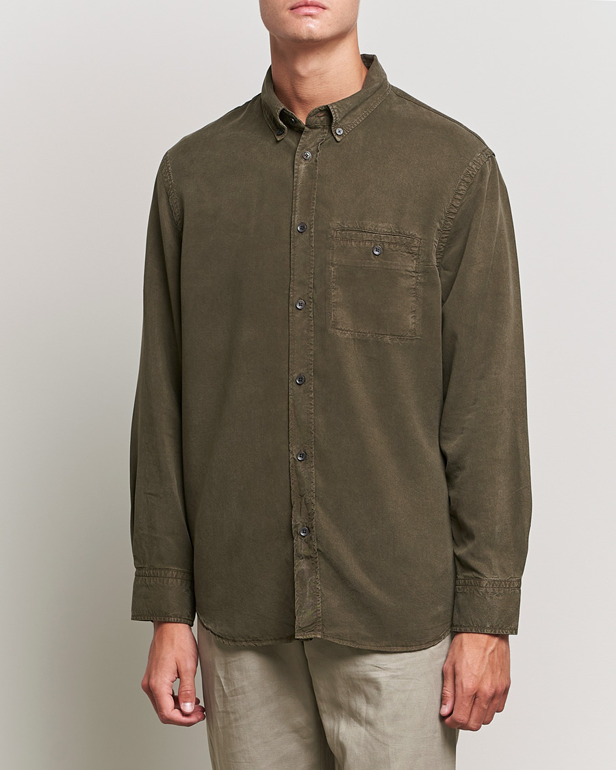 Homme | Chemises | Filippa K | Zachary Tencel Shirt Dark Forest Green