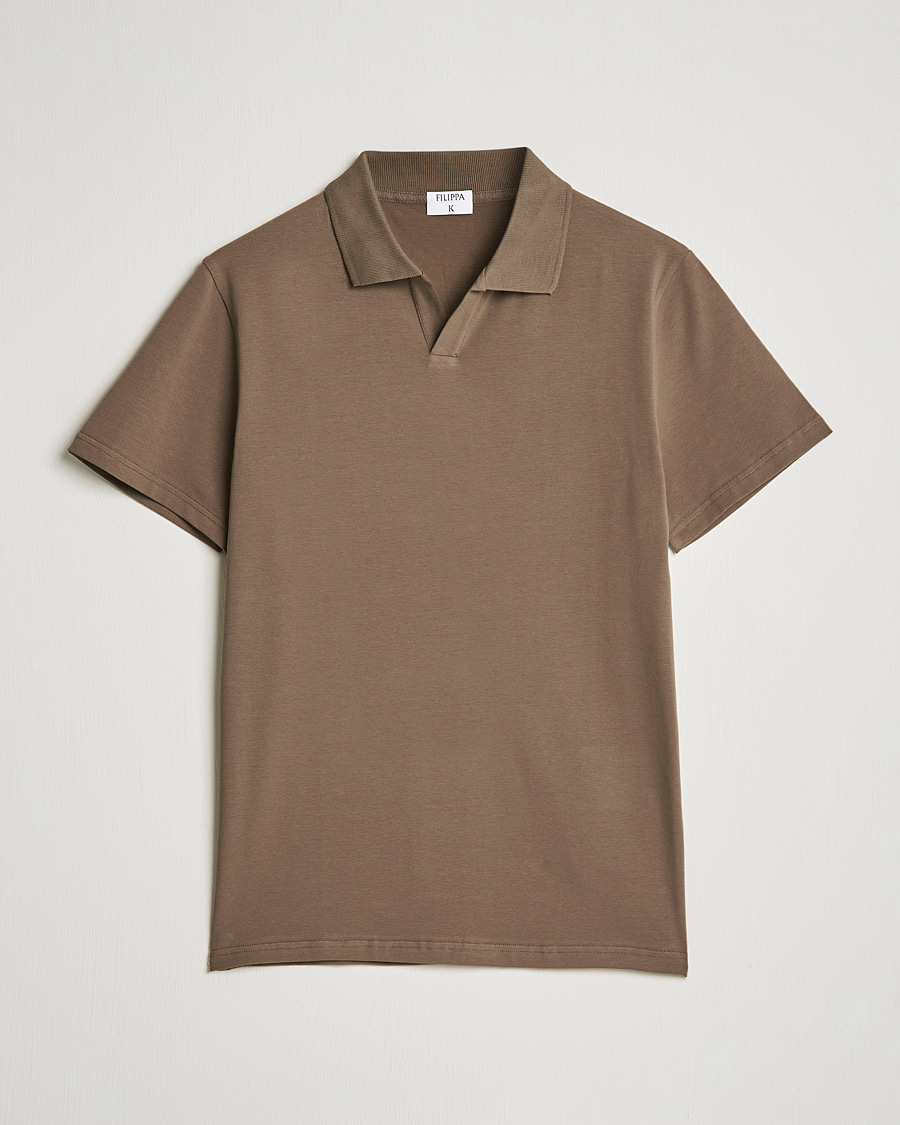 Homme | Polos | Filippa K | Lycra Polo T-shirt Mole Grey