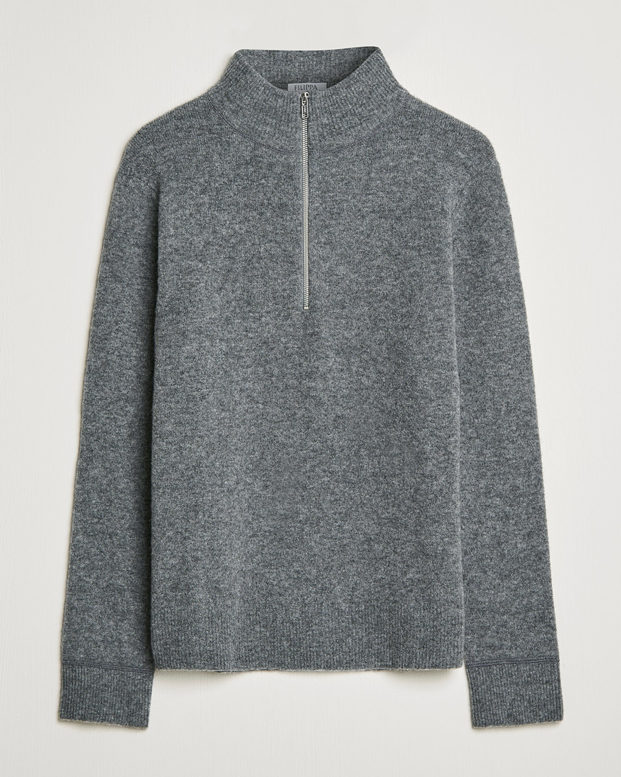 Homme | Pulls Et Tricots | Filippa K | Andrew Yak Zip Sweater Mid Grey Melange